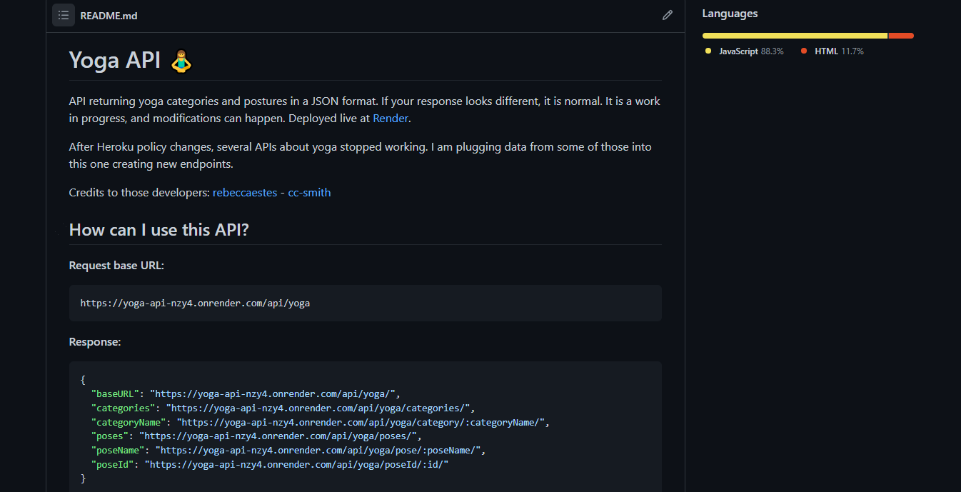Screenshot of the YogaSeries project.